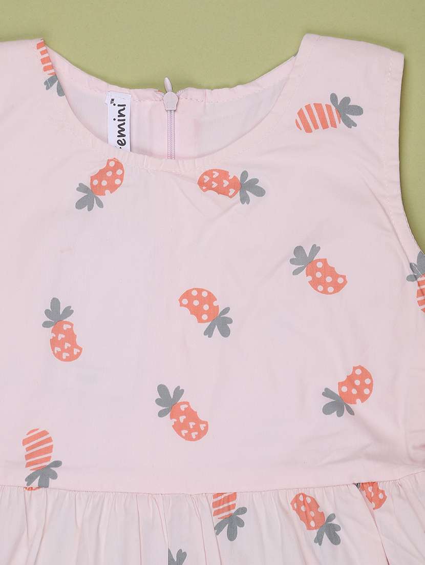 girls printed round neck regular fit frock - 22298217 -  Standard Image - 3