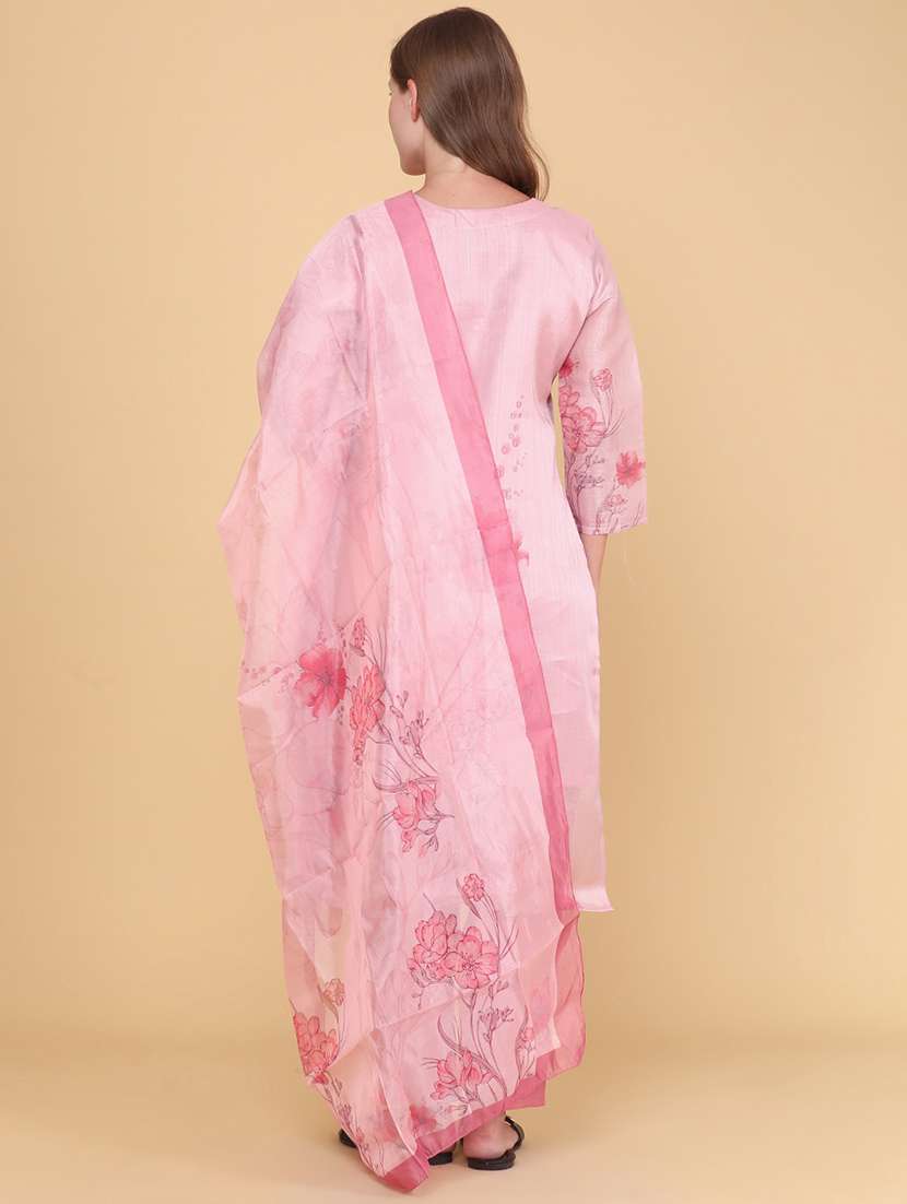 Women Printed Three Quarter Sleeves Kurta Pant Set With Dupatta - 22298236 -  Standard Image - 3
