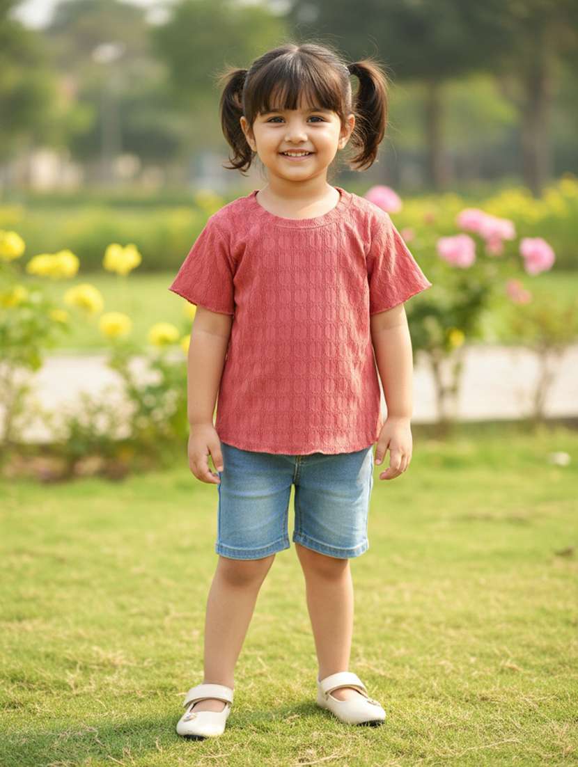 peach cotton plain tee