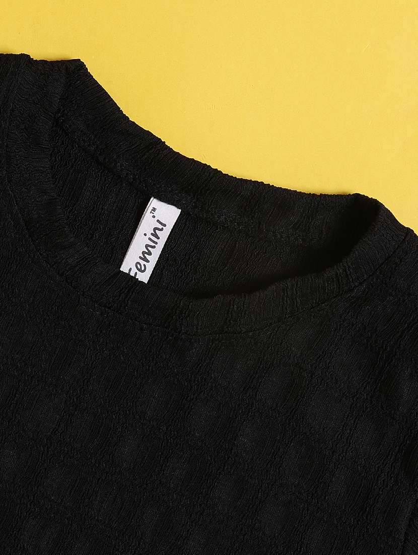 black cotton plain tee - 22298272 -  Standard Image - 3