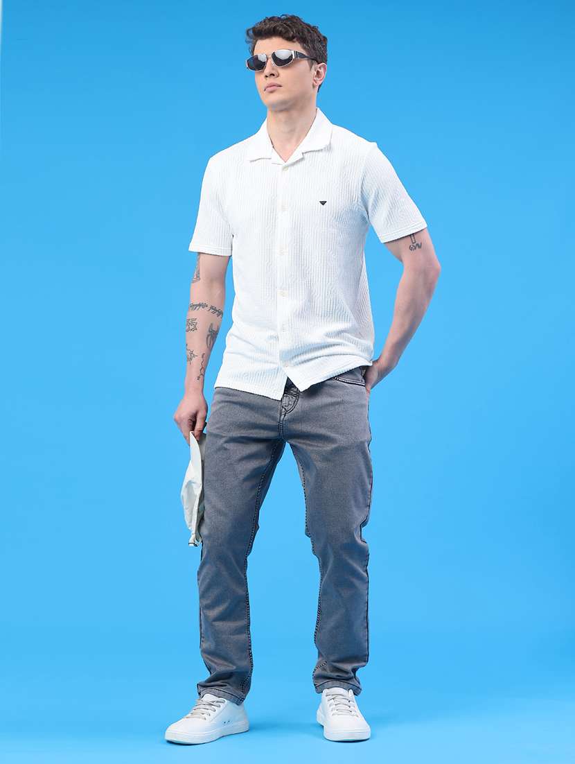 men plain mid rise full length jeans - 22298301 -  Standard Image - 5