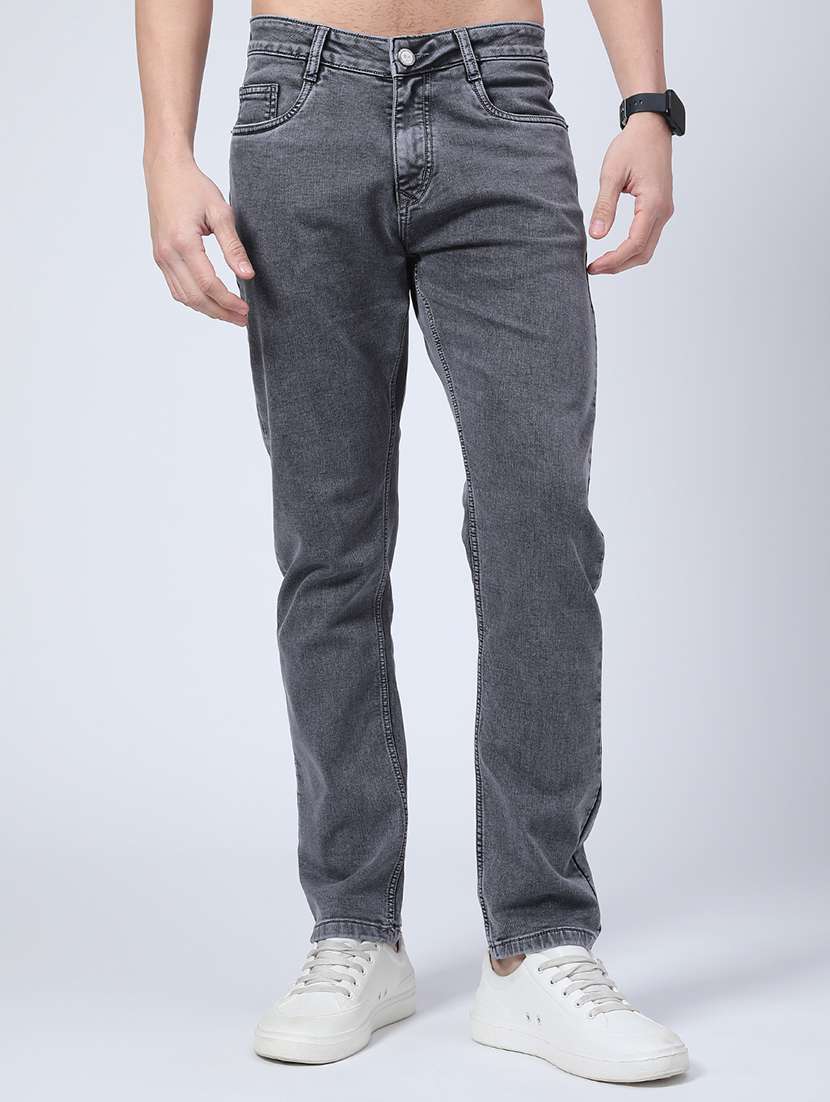 men solid mid rise slim fit jean