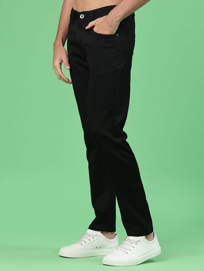 men plain mid rise full length jeans - 22298304 -  Standard Image - 3