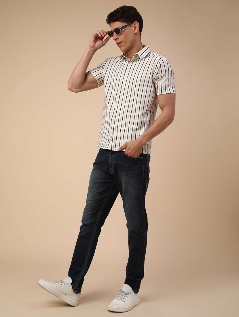 men striped short sleeve regular fit casual shirt - 22298309 -  Standard Image - 5
