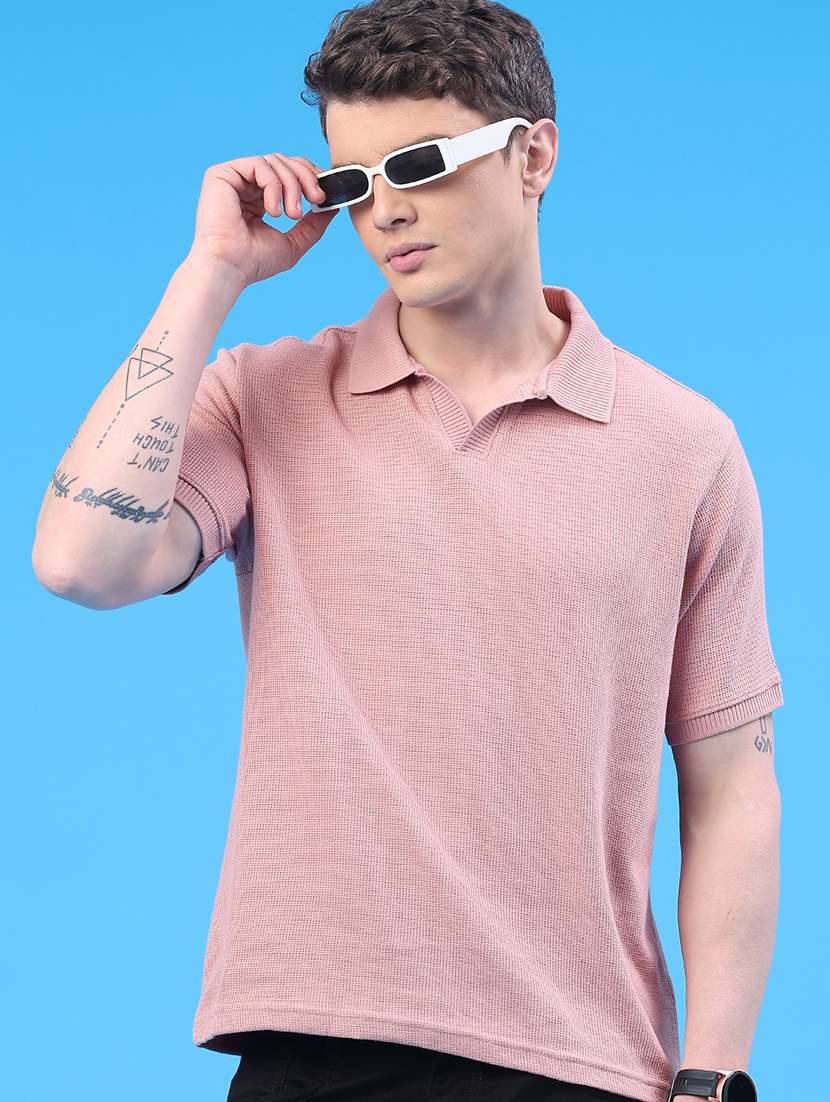 men self design short sleeve regular fit polo t-shirt