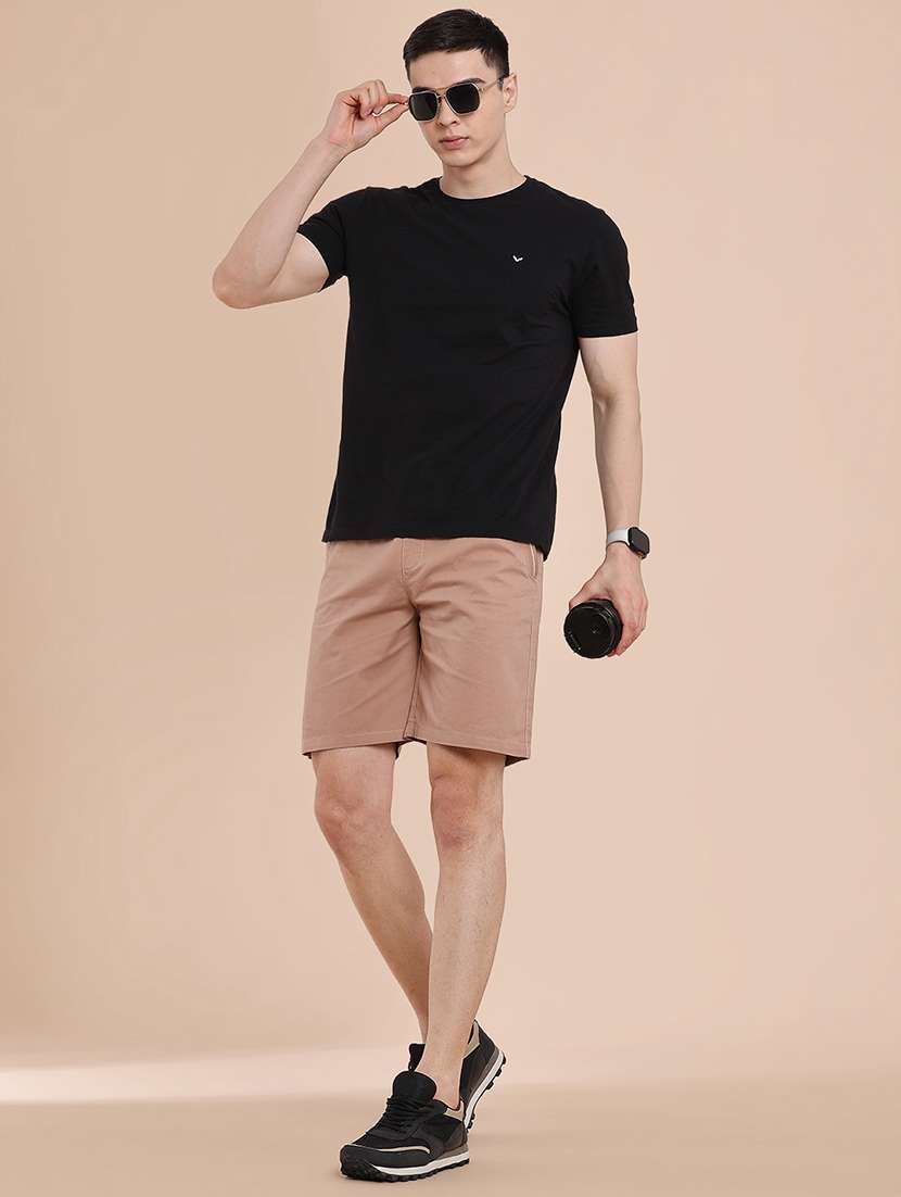 men solid mid rise regular fit shorts - 22298362 -  Standard Image - 5
