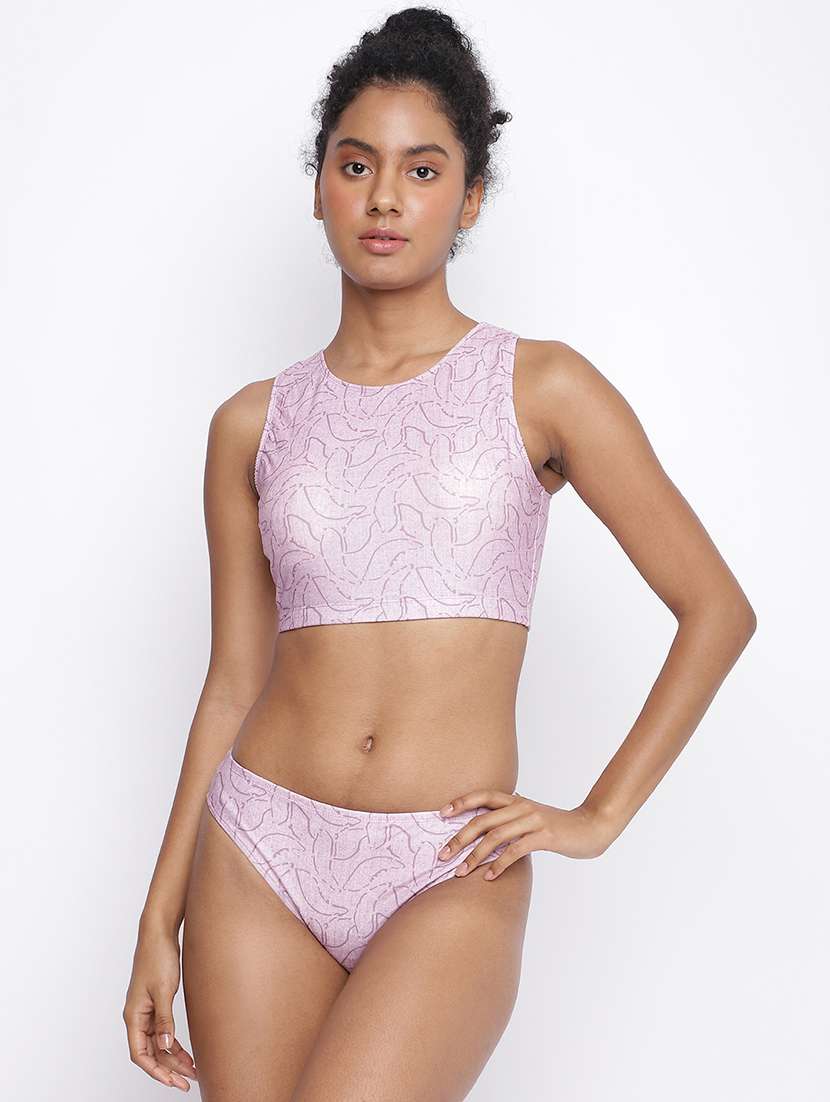 women printed 2 piece tankini set