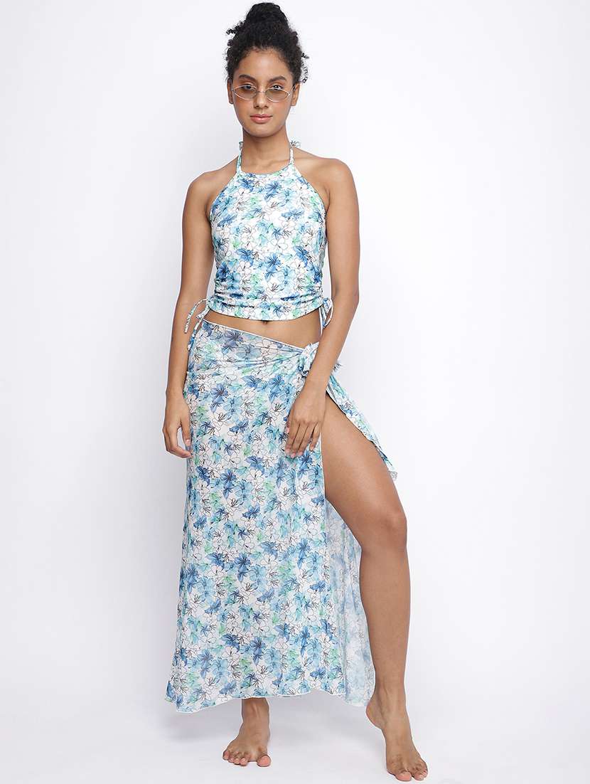 women floral print tankini set with sarong - 22298384 -  Standard Image - 3