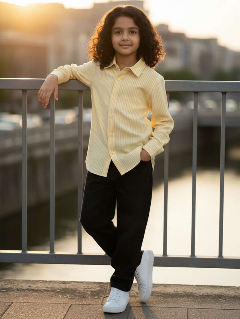 boys striped collared long sleeve shirt - 22298402 -  Standard Image - 3