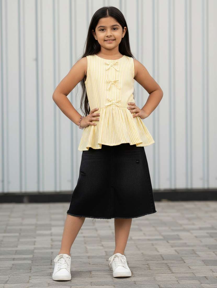 girls striped sleeveless peplum top - 22298416 -  Standard Image - 3