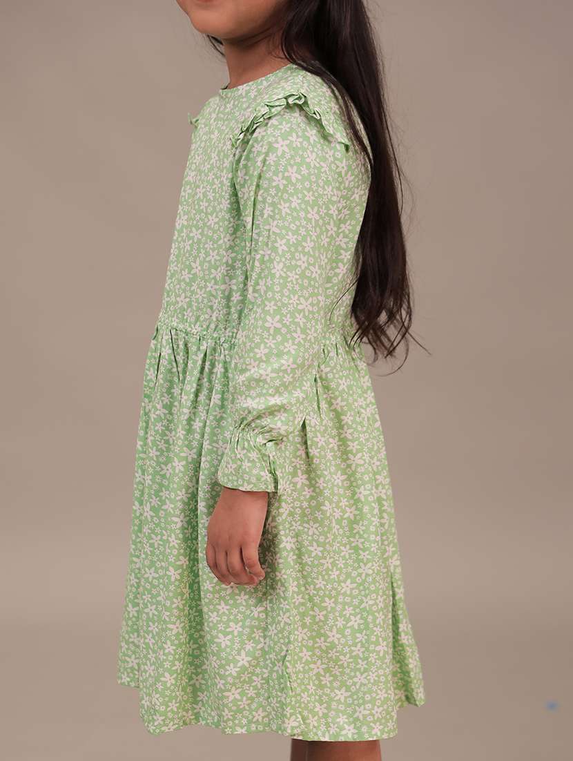 girls printed long sleeve flared dress - 22298433 -  Standard Image - 3