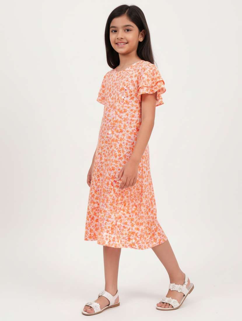 girls printed short sleeve a-line dress - 22298443 -  Standard Image - 3