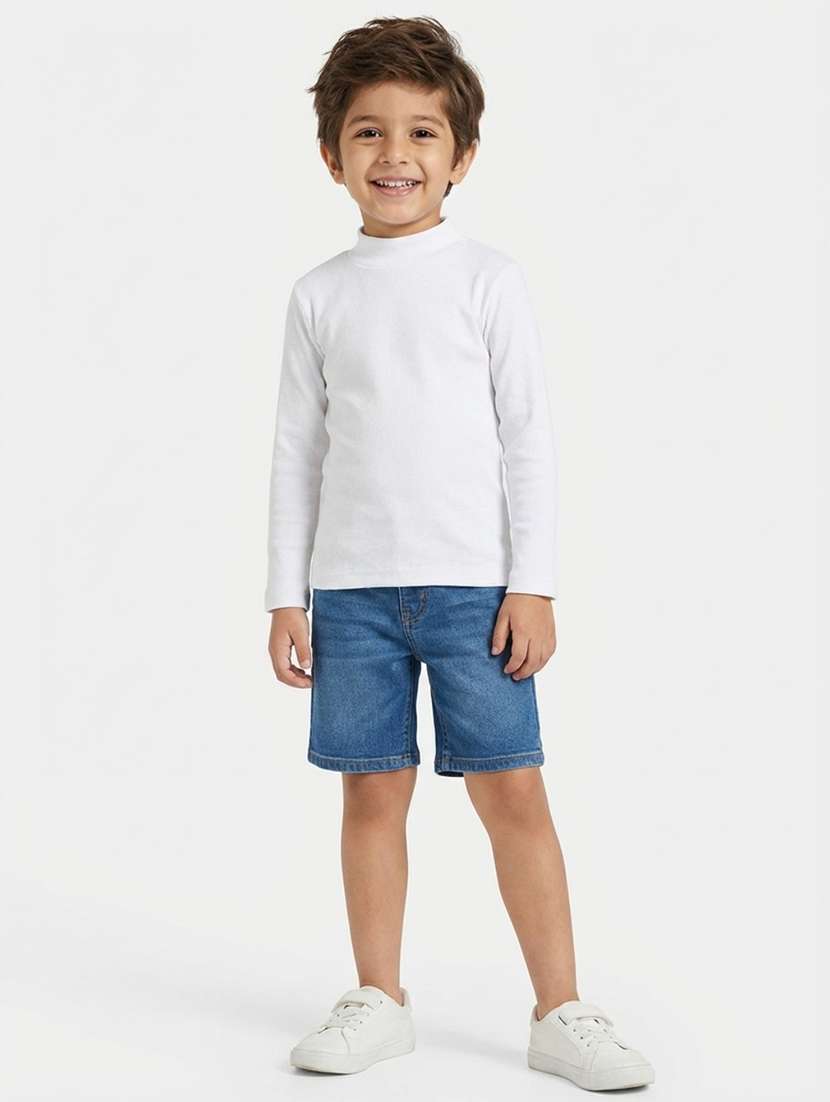 boys solid mock neck long sleeve t-shirt - 22298449 -  Standard Image - 3