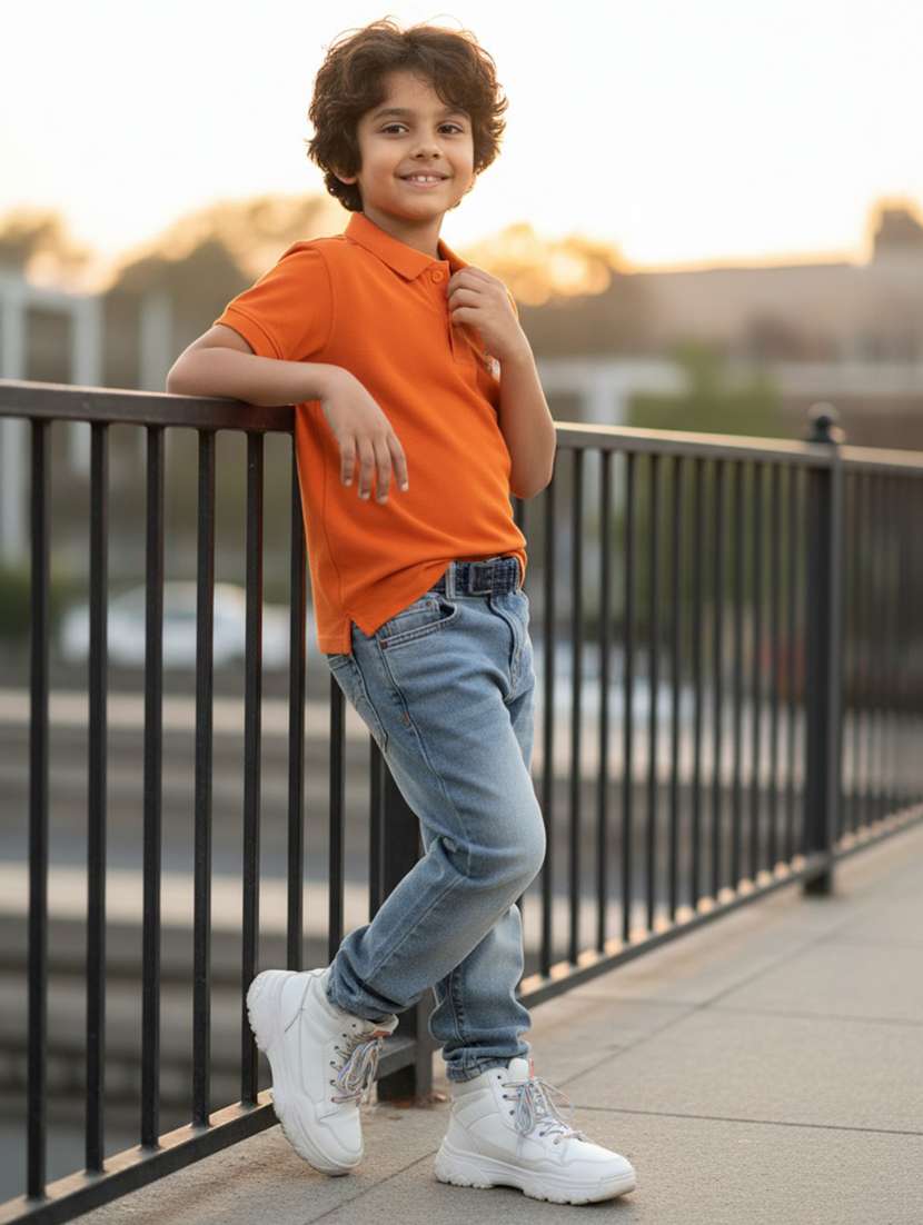 boys solid short sleeve polo t-shirt - 22298460 -  Standard Image - 3