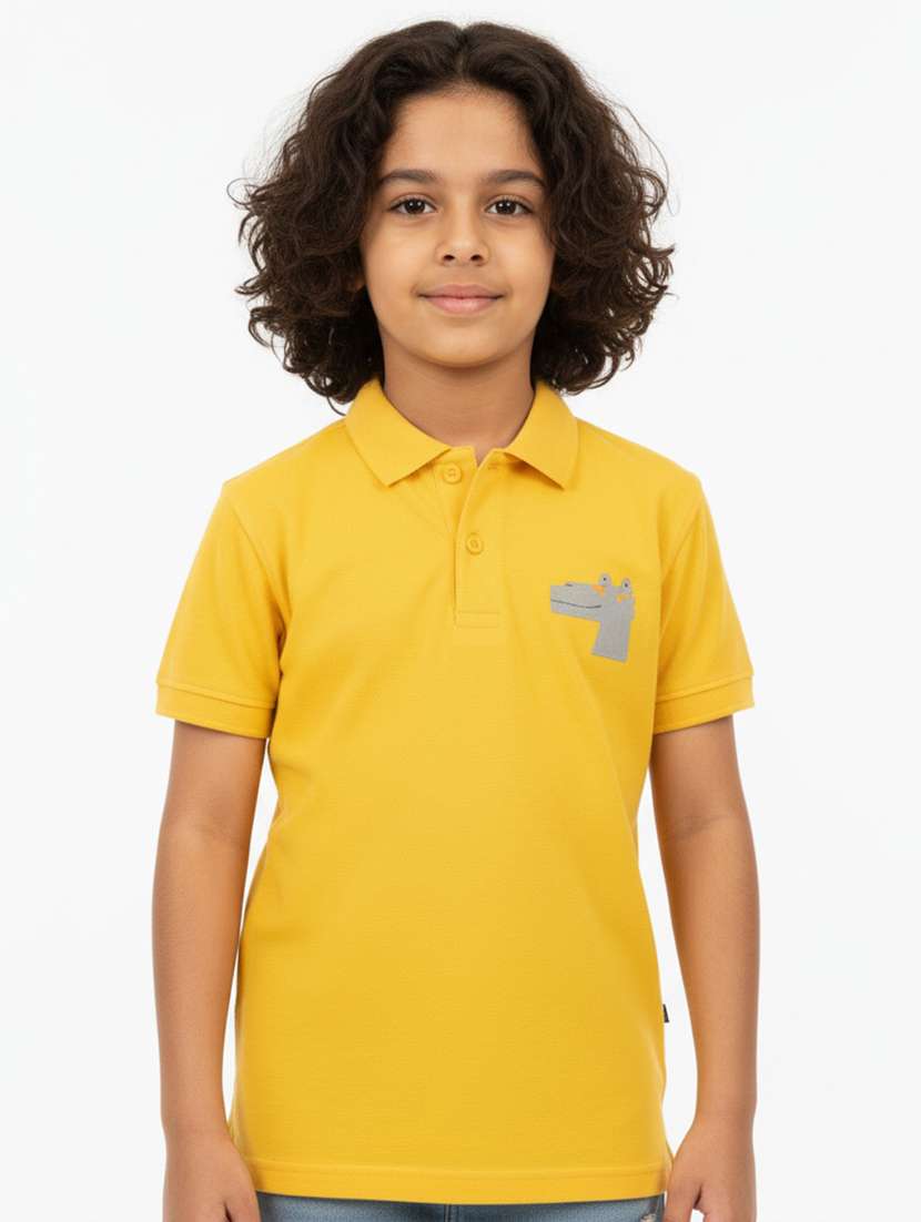 boys solid short sleeve polo t-shirt