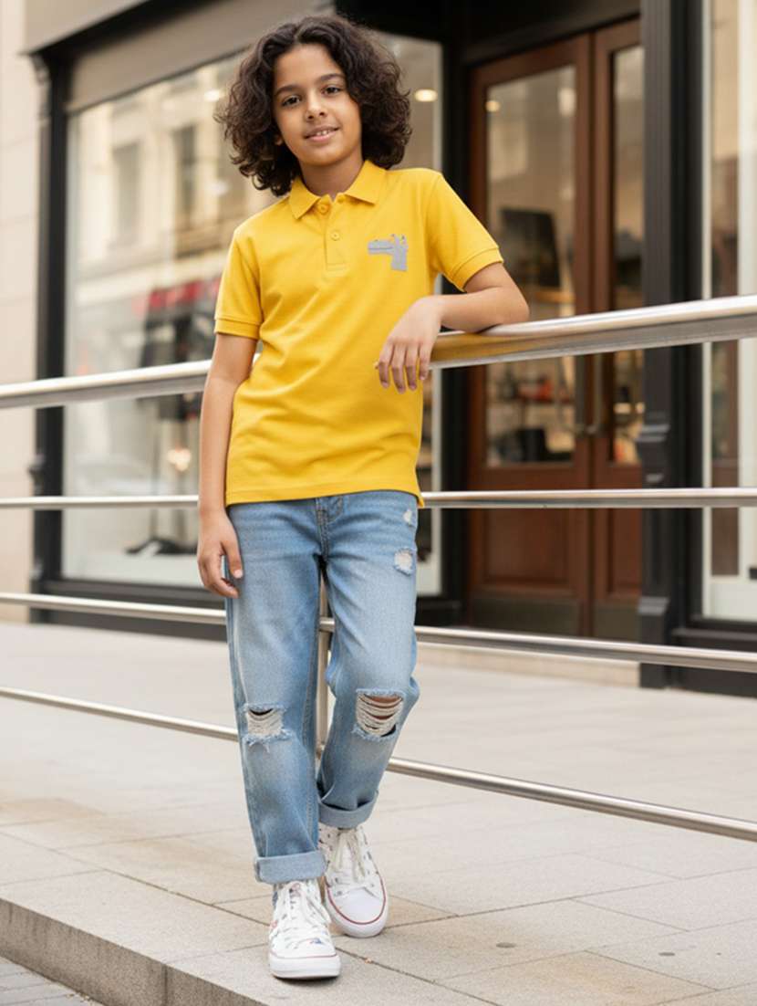 boys solid short sleeve polo t-shirt - 22298461 -  Standard Image - 3