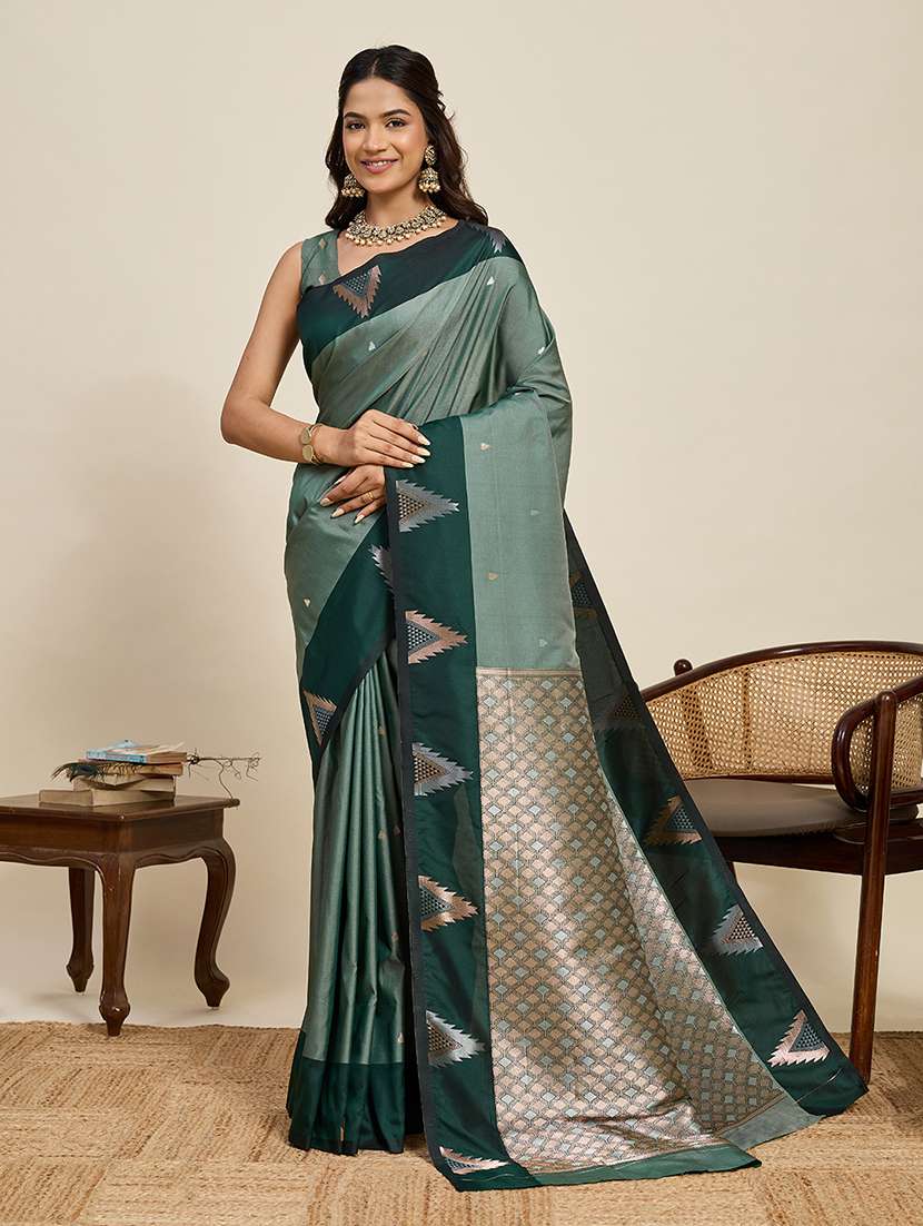 women self design banarasi saree with blouse