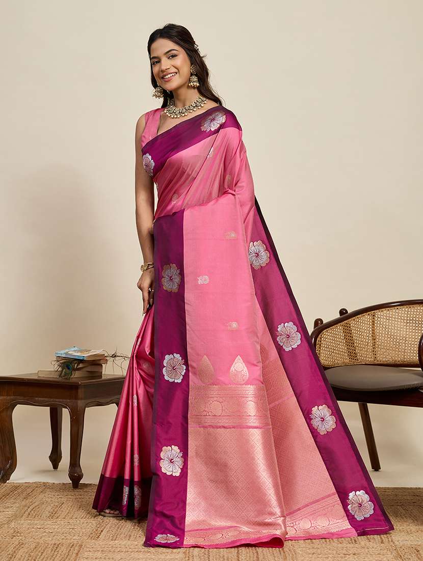women self design banarasi saree with blouse - 22298674 -  Standard Image - 3