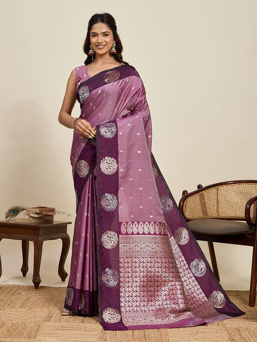 women self design banarasi saree with blouse
