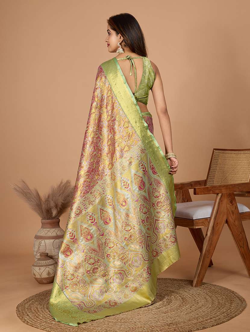 women self design kanjivaram saree with blouse - 22298691 -  Standard Image - 3