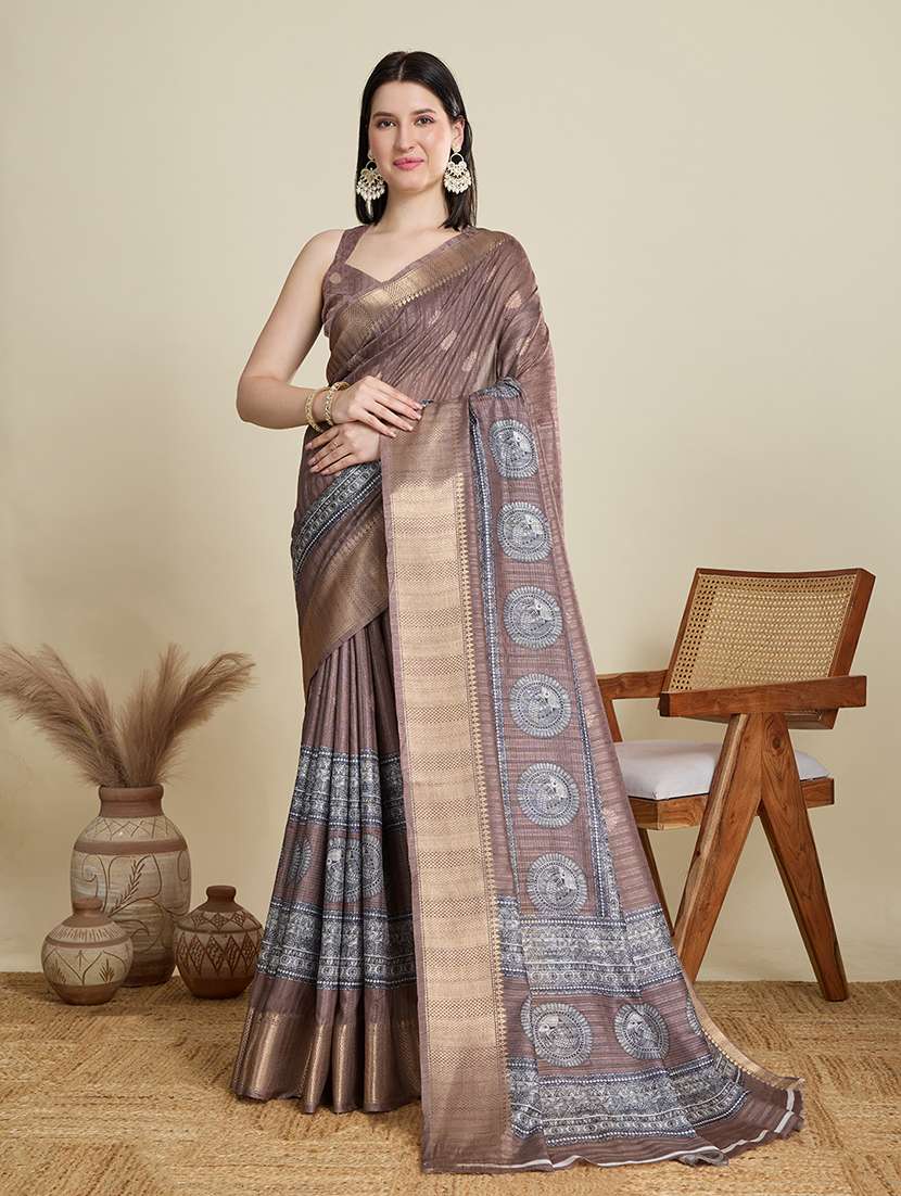 women self design southern silk saree with blouse