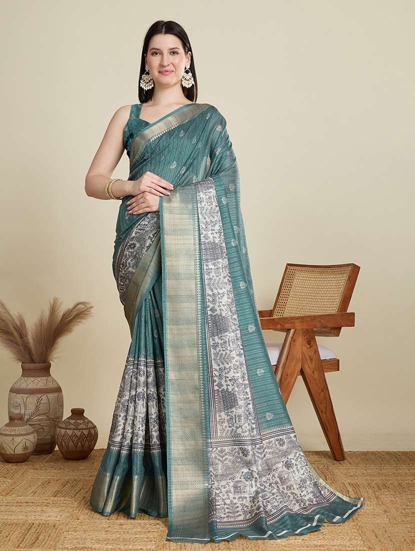 women self design southern silk saree with blouse