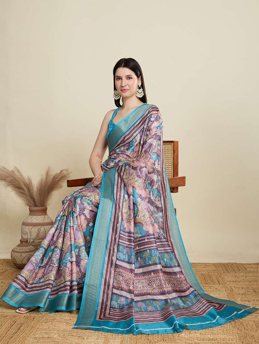 women printed southern silk saree with blouse - 22298698 -  Standard Image - 5