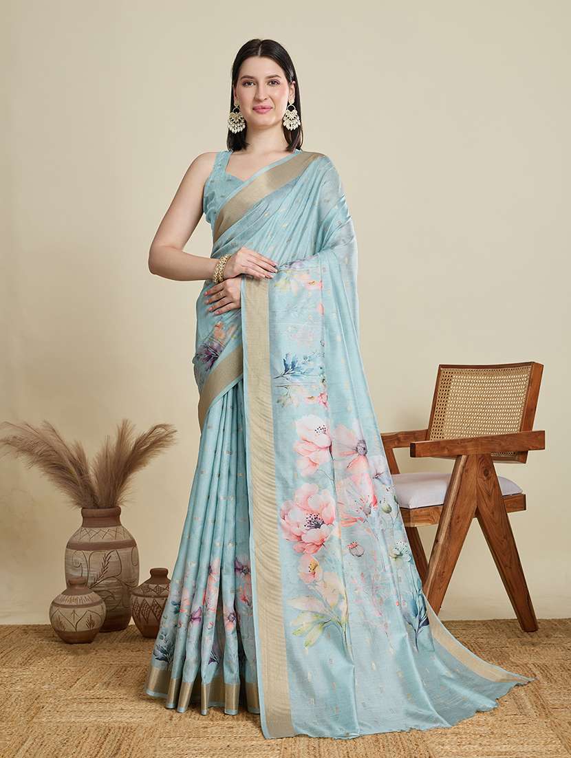 women self design southern silk saree with blouse