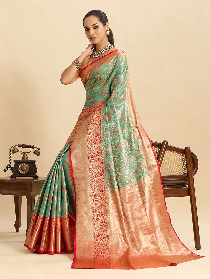 women self design kanjivaram saree with blouse - 22298717 -  Standard Image - 3