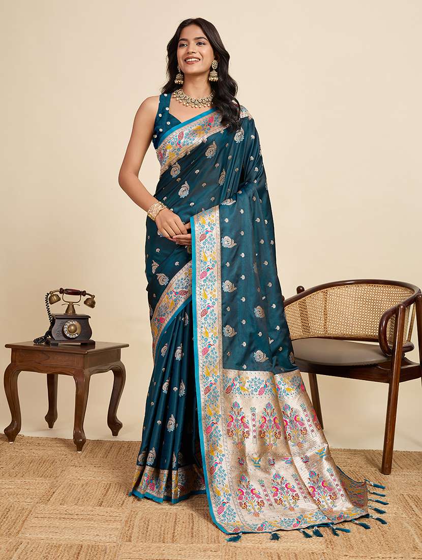 women self design paithani saree with blouse