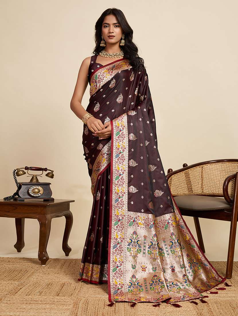 women self design paithani saree with blouse