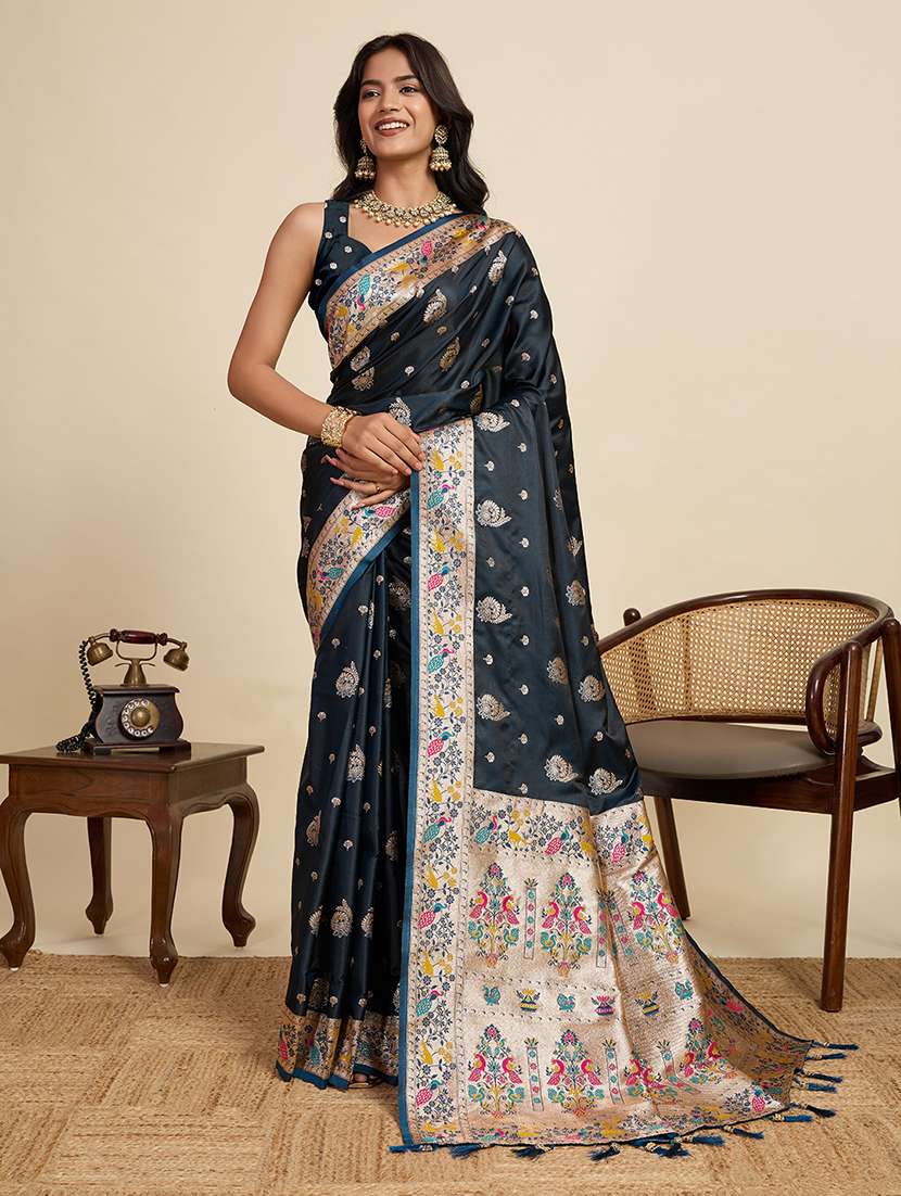 women self design paithani saree with blouse