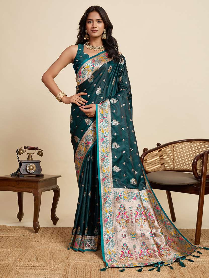 women self design paithani saree with blouse