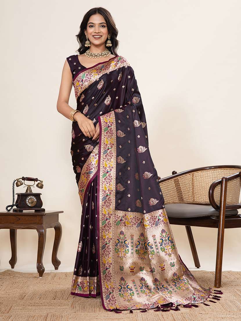 women self design paithani saree with blouse