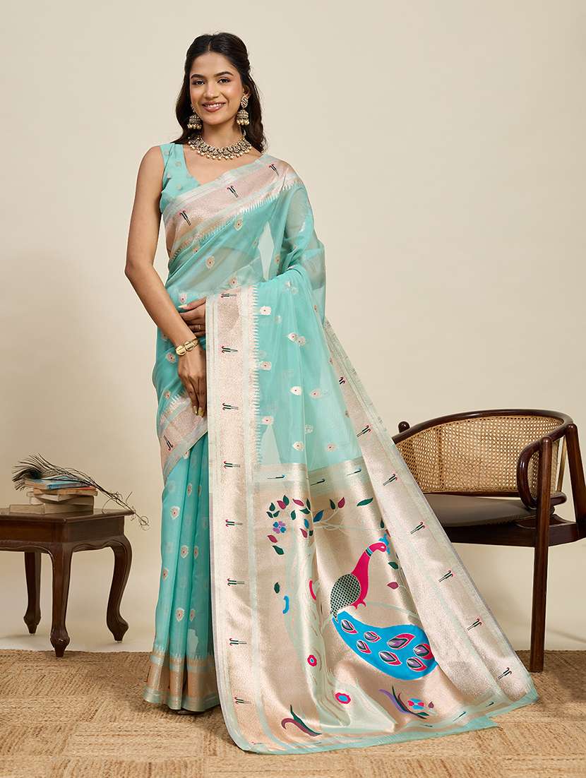 women self design paithani saree with blouse