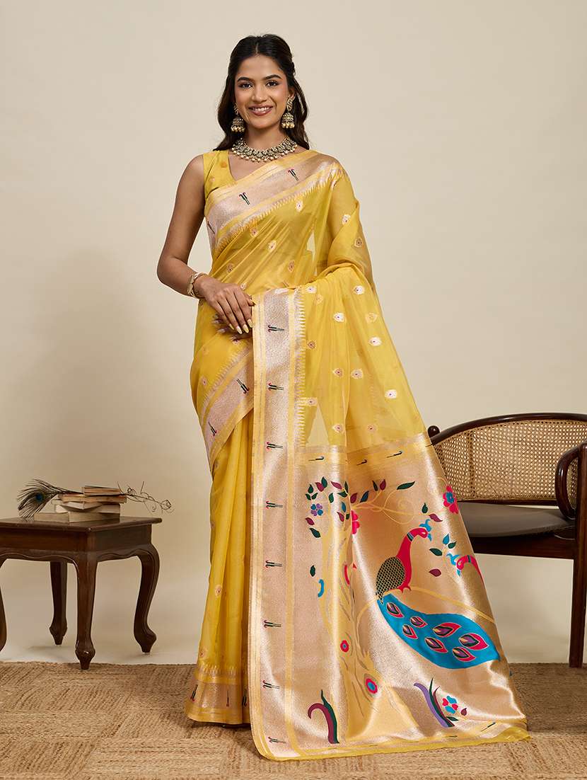 women self design paithani saree with blouse