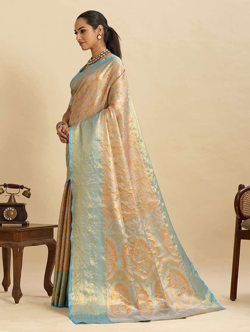 women self design kanjivaram saree with blouse - 22298757 -  Standard Image - 3