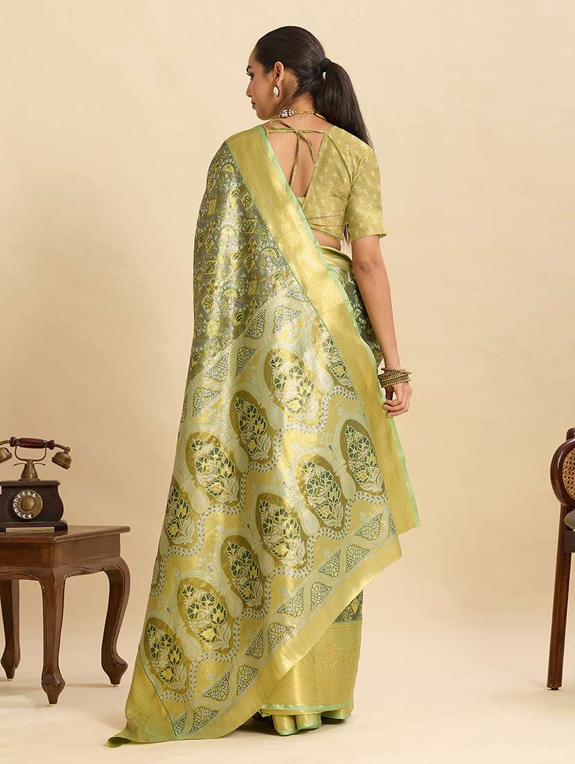 women self design kanjivaram saree with blouse - 22298761 -  Standard Image - 3