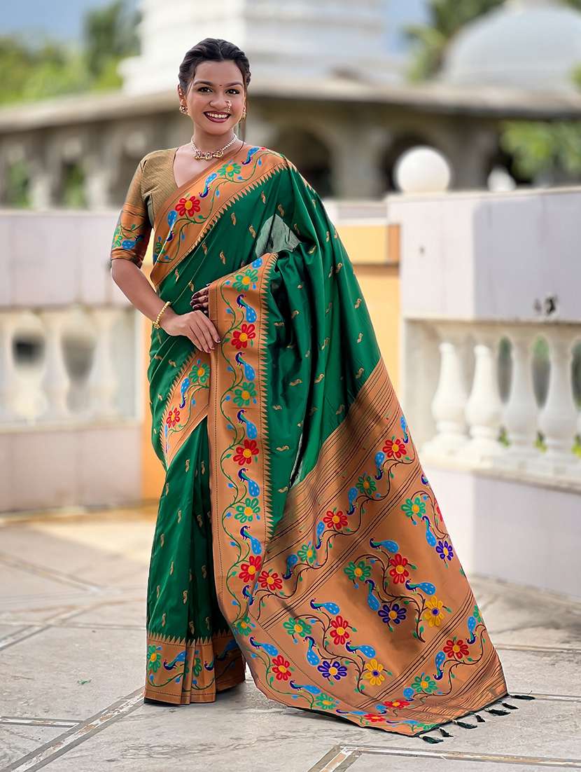 women self design paithani saree with blouse