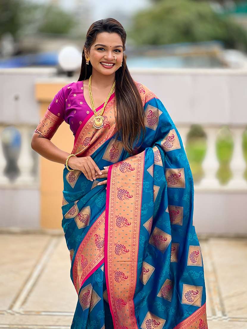 women self design banarasi saree with blouse - 22298781 -  Standard Image - 3