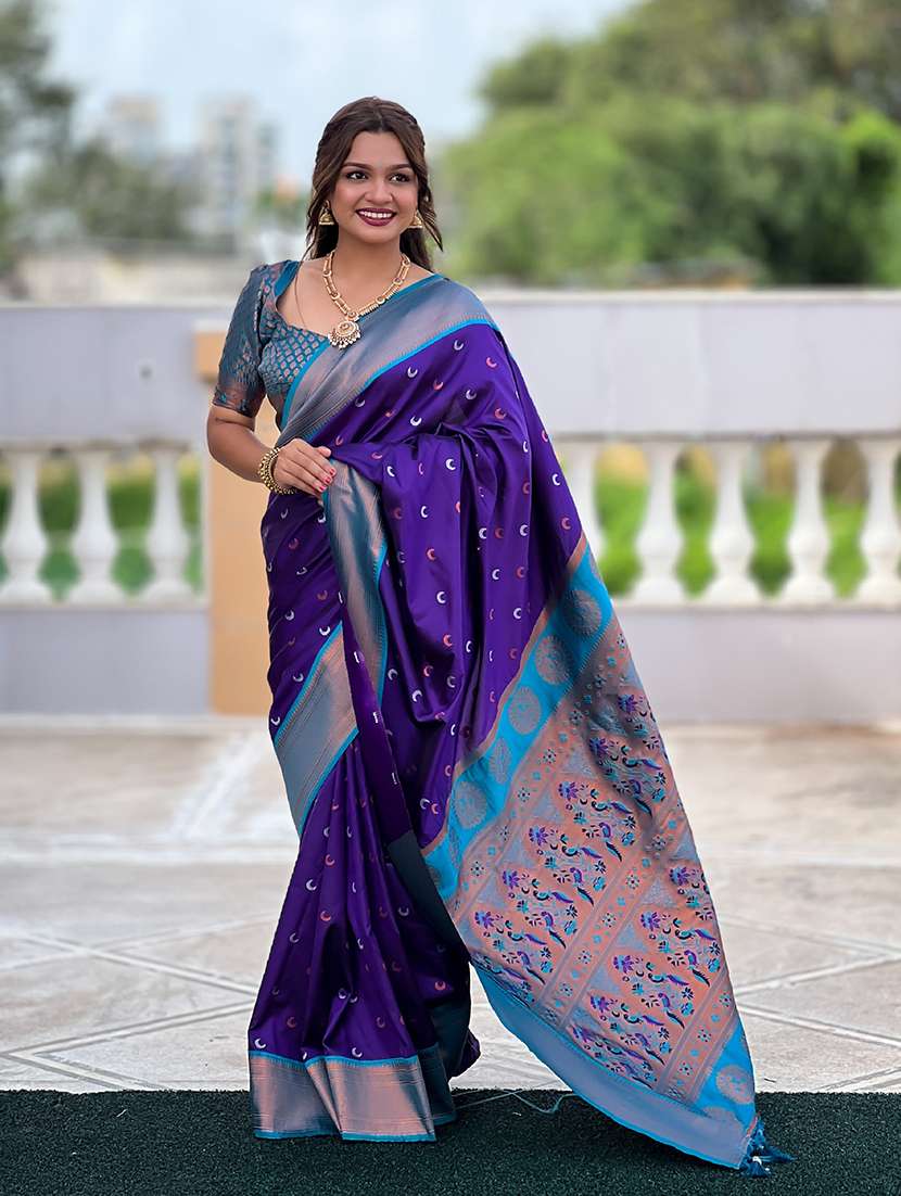 women self design paithani saree with blouse