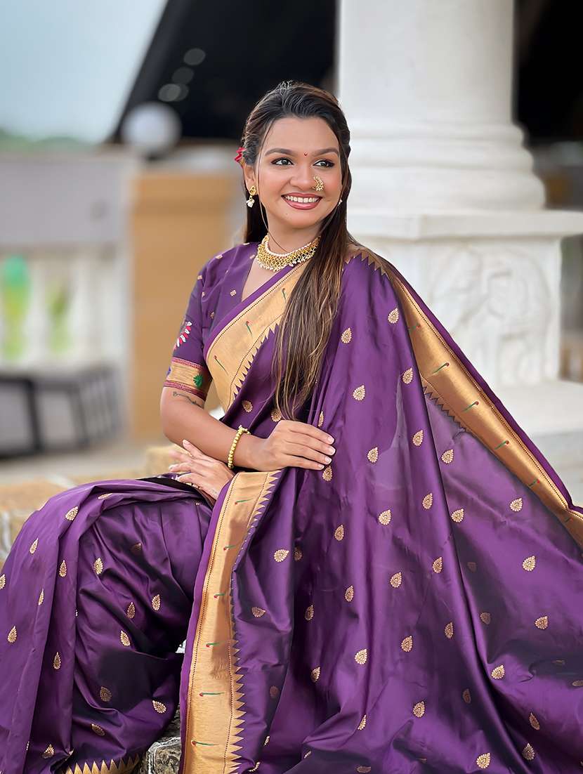 women self design paithani saree with blouse - 22298887 -  Standard Image - 3