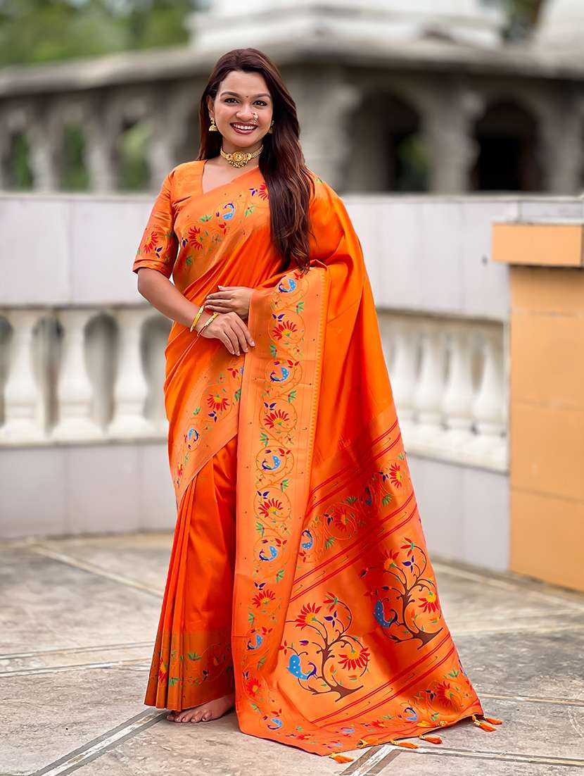 women self design paithani saree with blouse