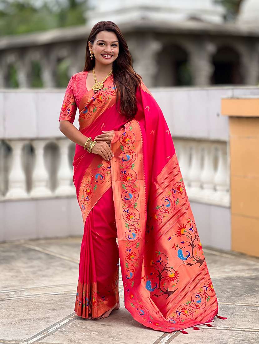 women self design paithani saree with blouse
