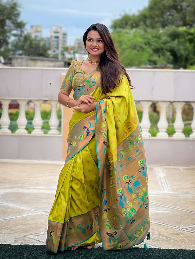 women self design paithani saree with blouse