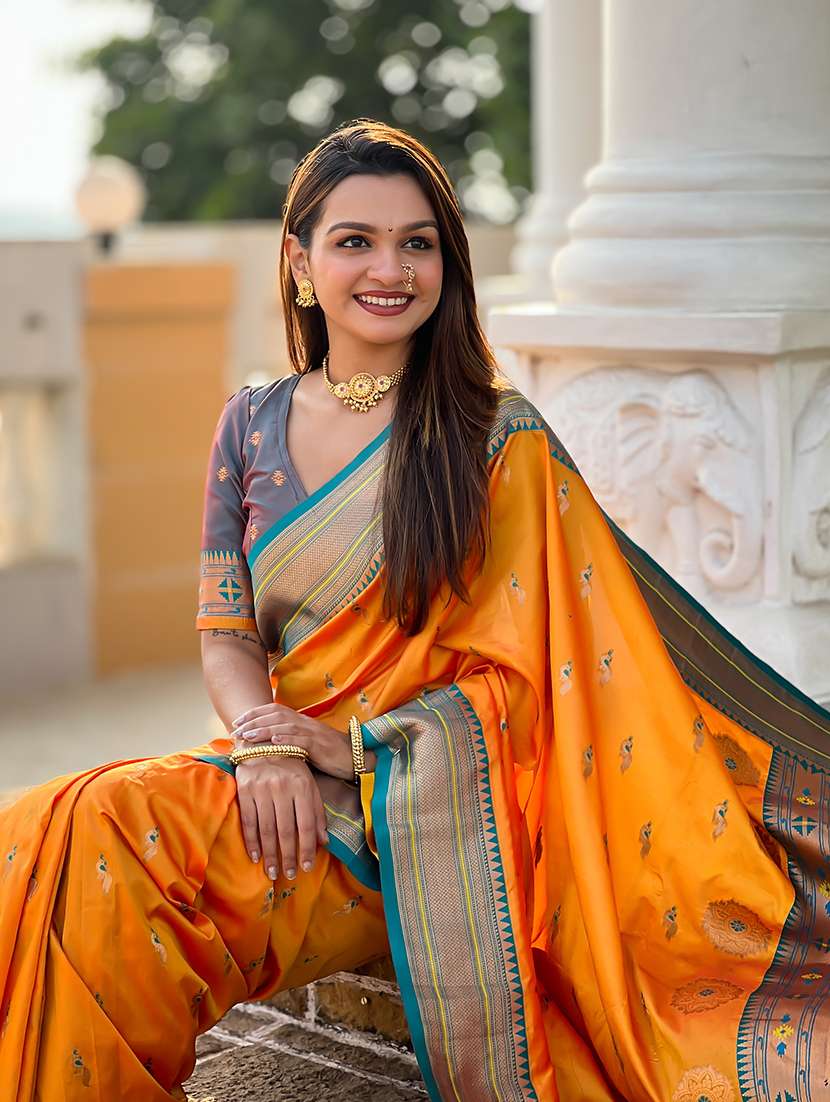 women self design paithani saree with blouse - 22298909 -  Standard Image - 3