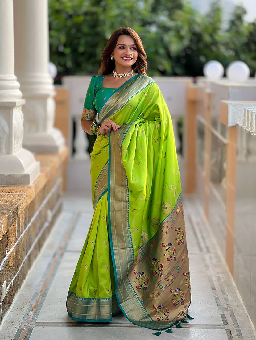 women self design paithani saree with blouse