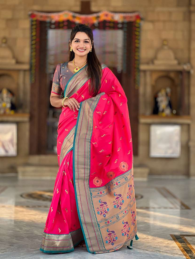 women self design paithani saree with blouse