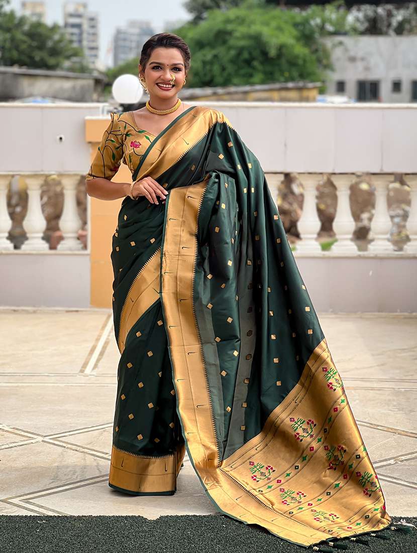 women self design paithani saree with blouse