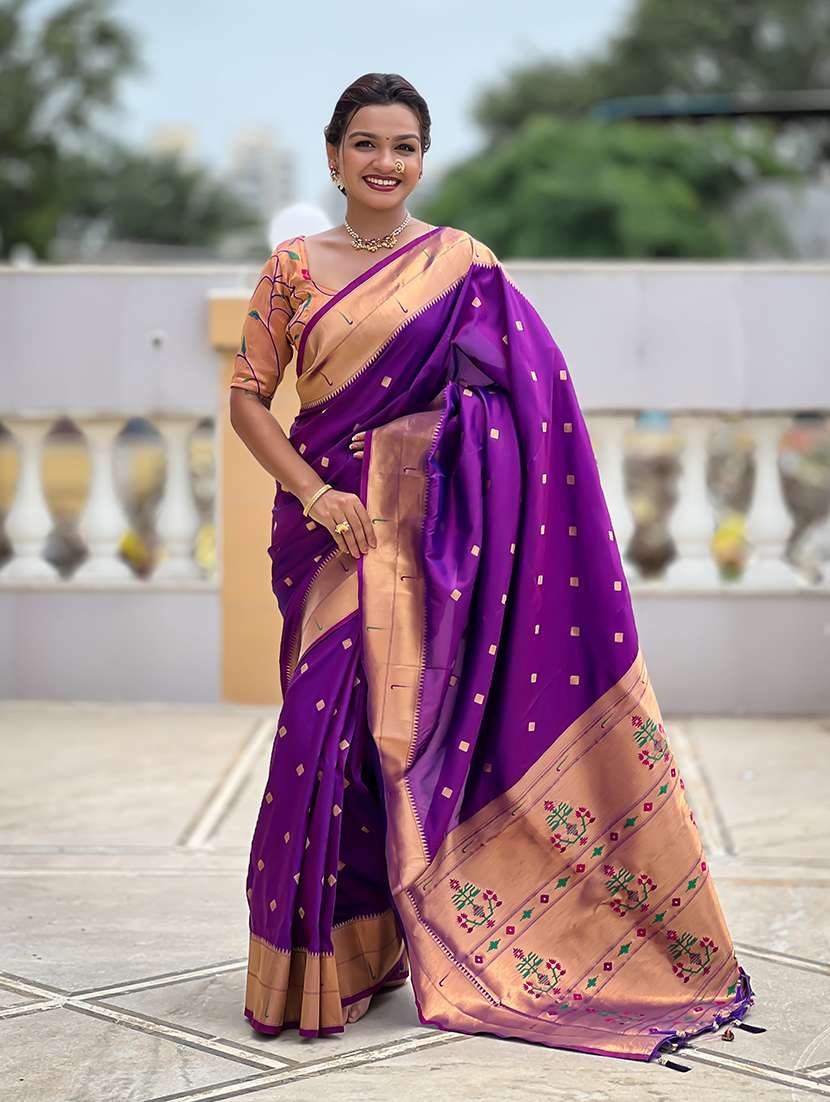 women self design paithani saree with blouse